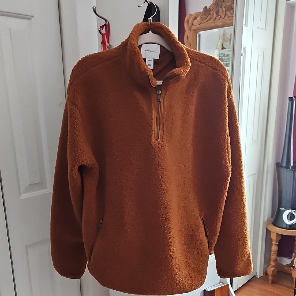 Daily Ritual Women's Brown Fleece Sweatshirt